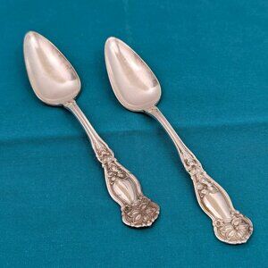 Pair of 6" silver plated citrus spoons - International Silver Orange Blossom